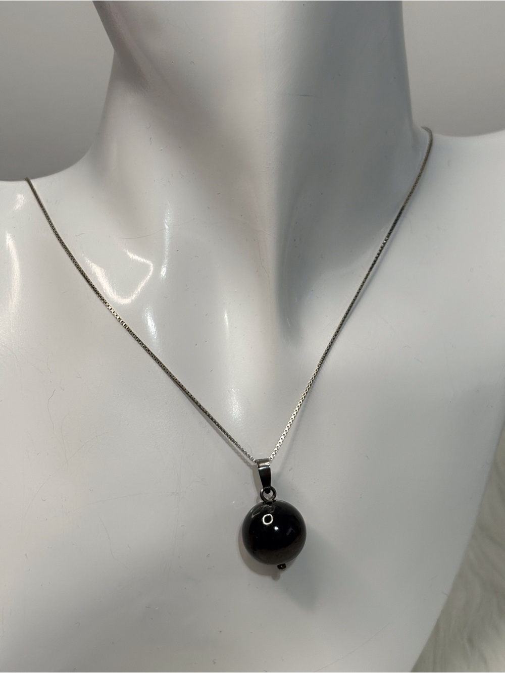 (105) 2 Necklaces Black Sphere,crystal Pendant - Women Jewelry